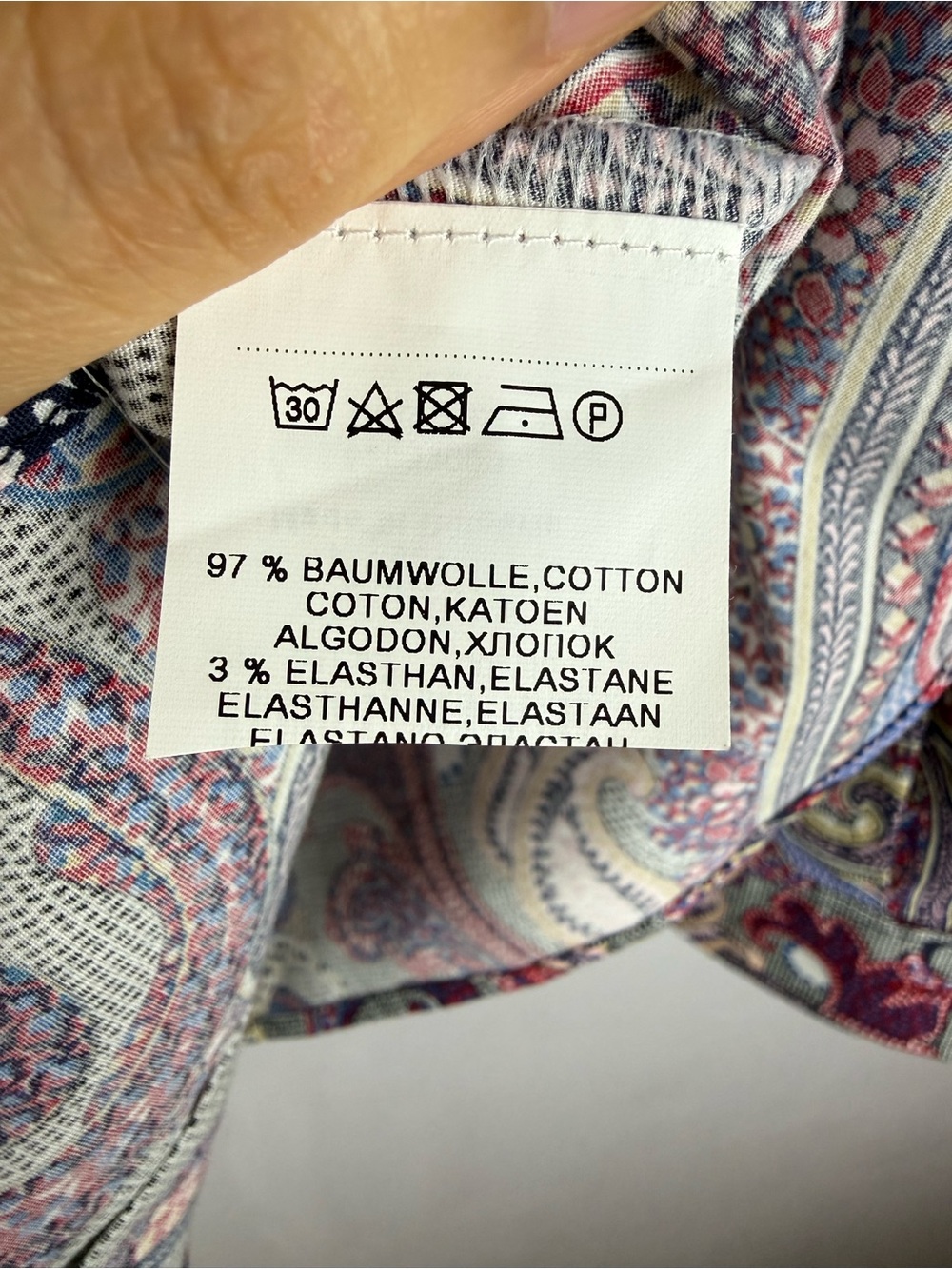 ERFO Vibrant Paisley Print Button Down Shirt EU 36 / US 6 Stretch Cotton - Picture 13 of 14